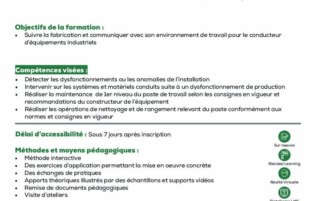 ST45 Réaliser les opérations d’entretien et de maintenance de premier niveau
